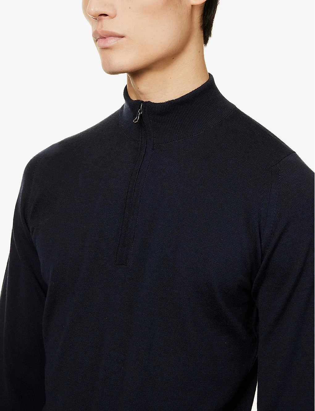 JOHN SMEDLEY Concealed Zip Merino-wool Jumper - Image 6