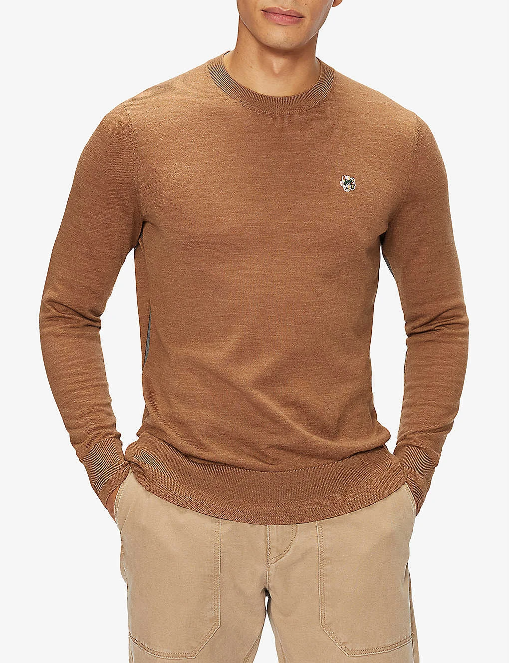 Ted Baker Flower-embroidered Crewneck Wool Sweater - Image 3