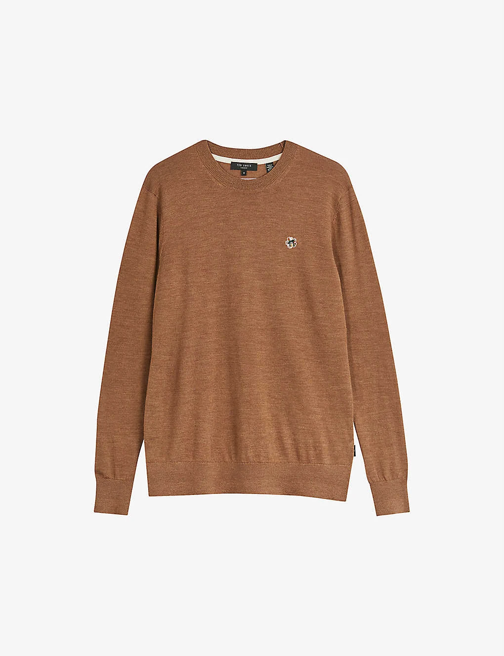 Ted Baker Flower-embroidered Crewneck Wool Sweater