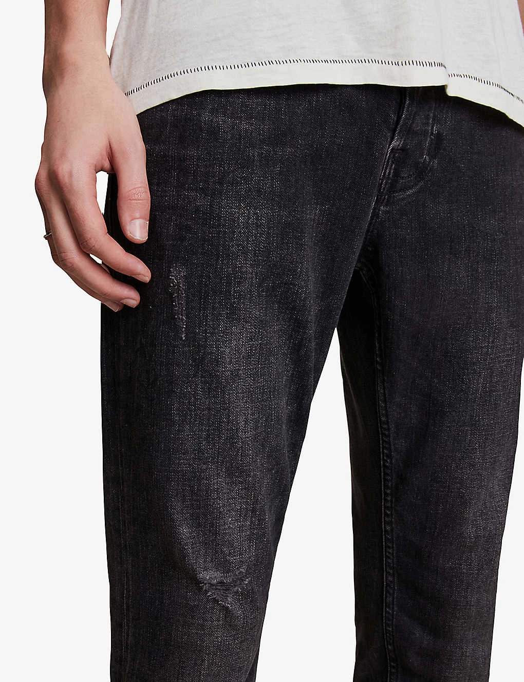 AllSaints Rex Slim-fit Tapered Stretch-denim Jeans - Image 5
