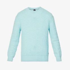 Boss Textured Regular-fit Cotton-blend Jumper