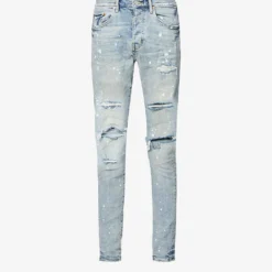 Distressed Slim-fit Stretch-denim Jeans