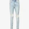 Ripped-knee Regular-fit Stretch-denim Jeans