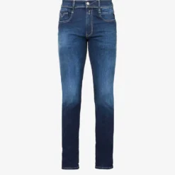 Replay Anbass Brand-embroidered Slim-fit Stretch-denim Jeans
