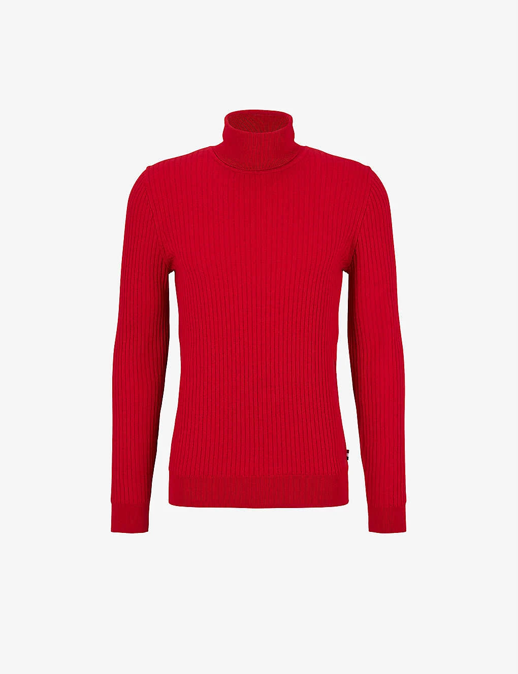Boss Ribbed-detail Merino-wool Rollneck Jumper