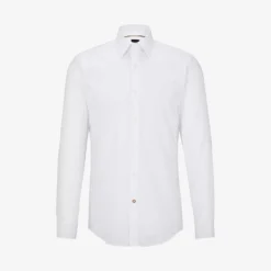 Boss Slim-fit Long-sleeved Cotton-poplin Shirt