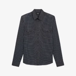 THE KOOPLES Checked Long-sleeved Stretch-cotton Shirt