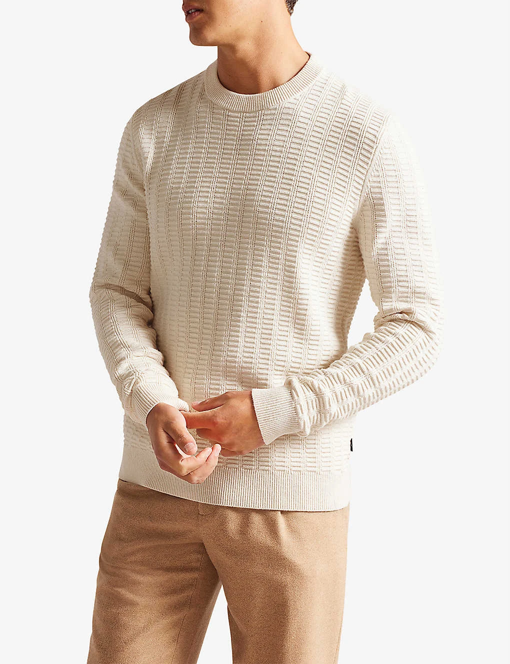 Ted Baker Crannog Textured-detail Cotton-blend Jumper - Image 3