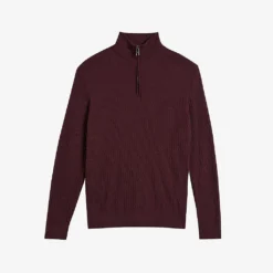 Ted Baker Martenn Half-zip Funnel-neck Cotton-blend Jumper