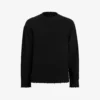 AllSaints Luka Distressed-trim Crewneck Stretch-recycled Polyester Blend Jumper