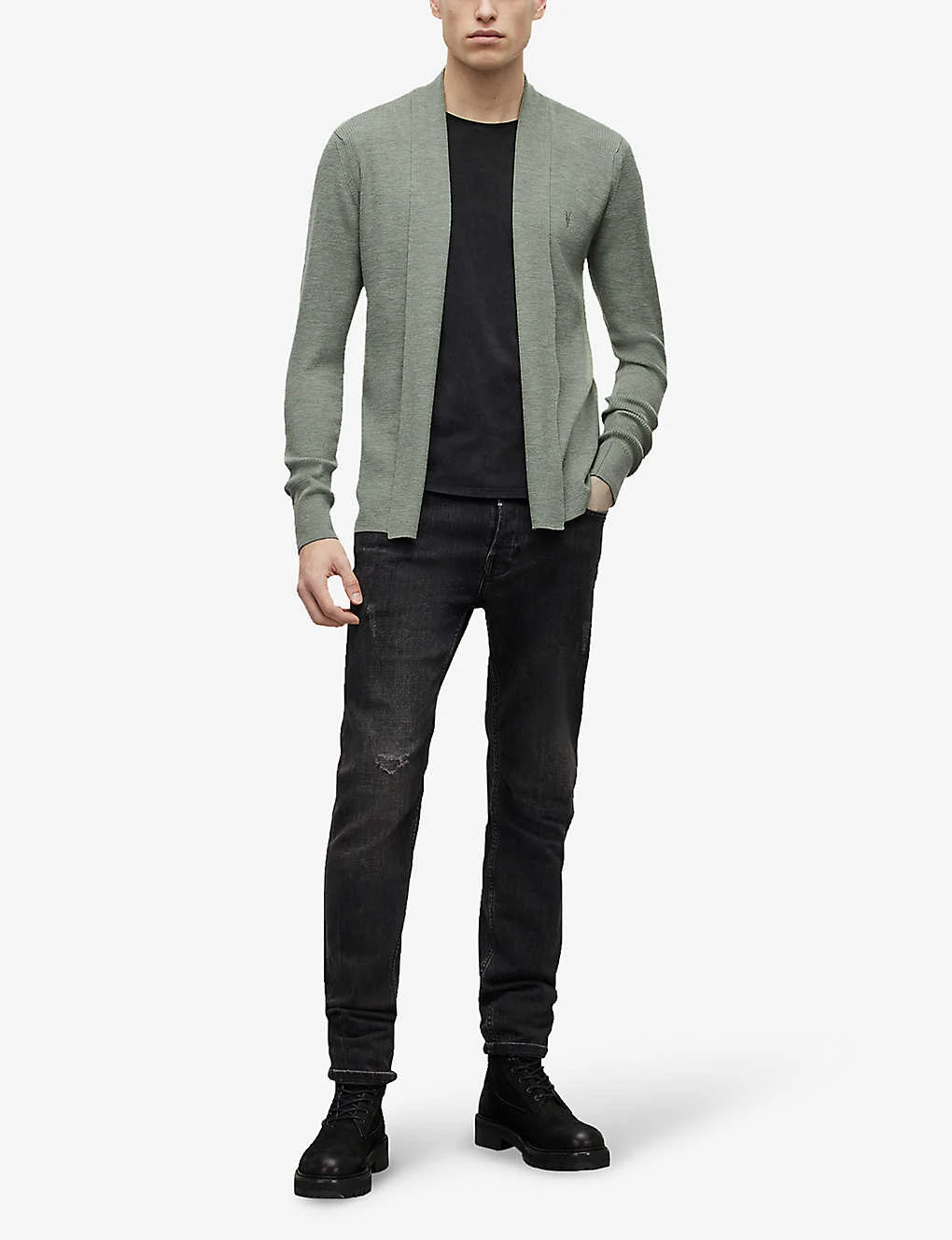 AllSaints Mode Ramskull-embroidered Merino-wool Cardigan - Image 2