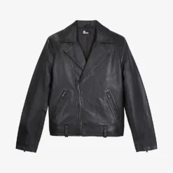 THE KOOPLES Notched-collar Zip-detail Leather Biker Jacket