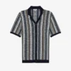 Reiss Gibbon Striped Knitted Cuban Shirt