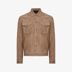 Reiss Noa Suede Trucker Jacket