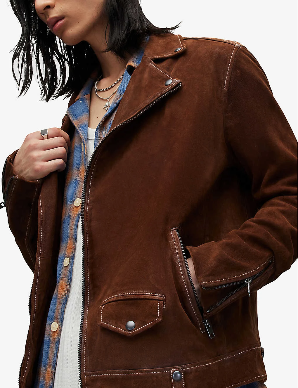 AllSaints Milo Asymmetric-zip Leather Jacket - Image 5