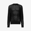 AllSaints Reese Open Woven-pattern Organic-cotton Jumper