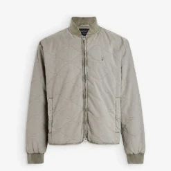 AllSaints Vesco Quilted Ramskull-embroidered Cotton-blend Jacket