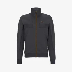 Boss Funnel-neck Zipped Regular-fit Cotton-blend Sweatshirt