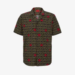 Hugo Logo-print Relaxed-fit Cotton Shirt
