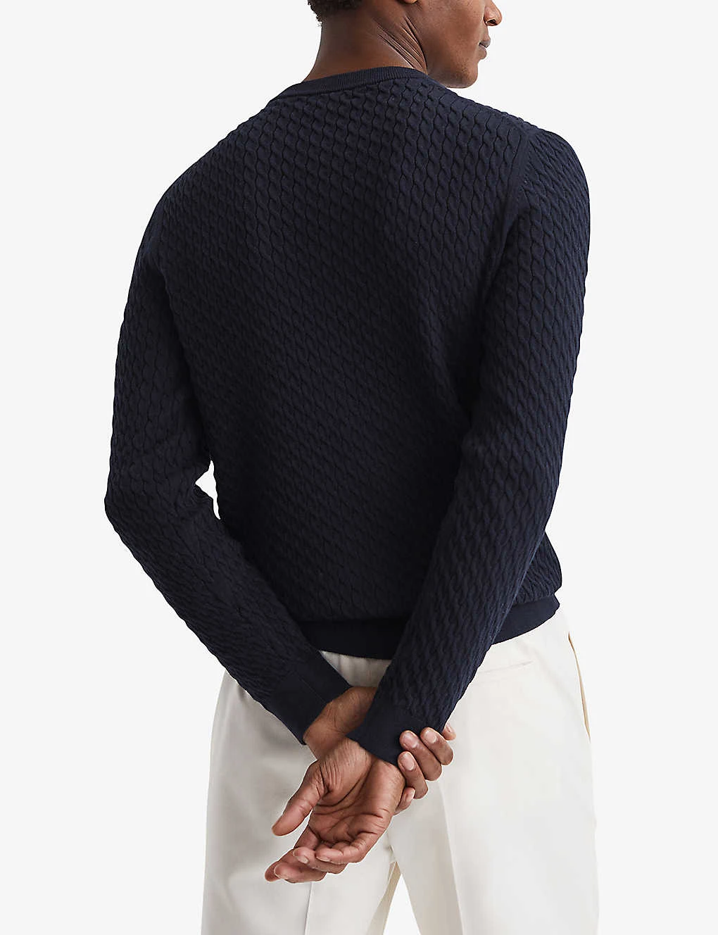 Reiss Arran Crewneck Cable Knitted Jumper - Image 4