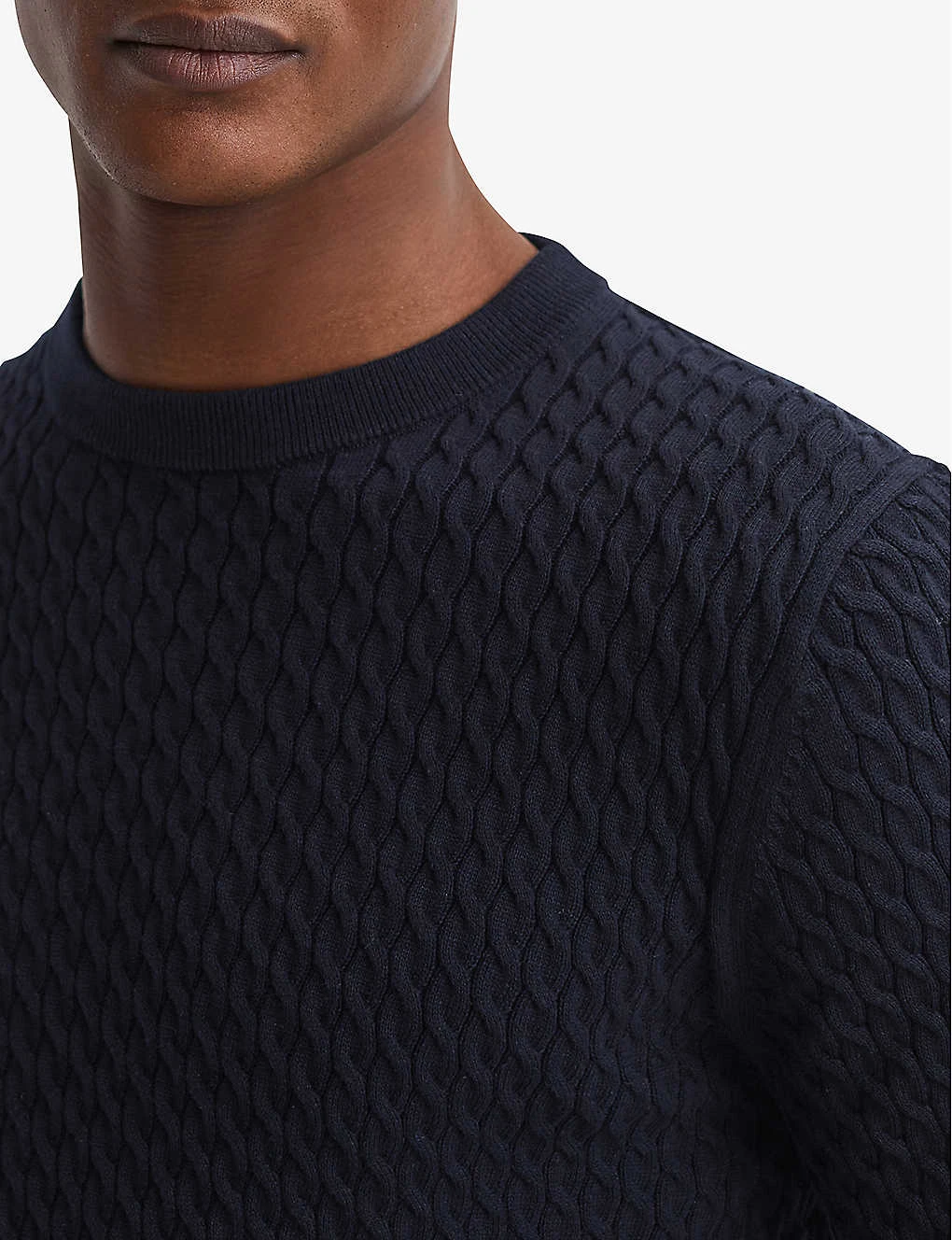 Reiss Arran Crewneck Cable Knitted Jumper - Image 5