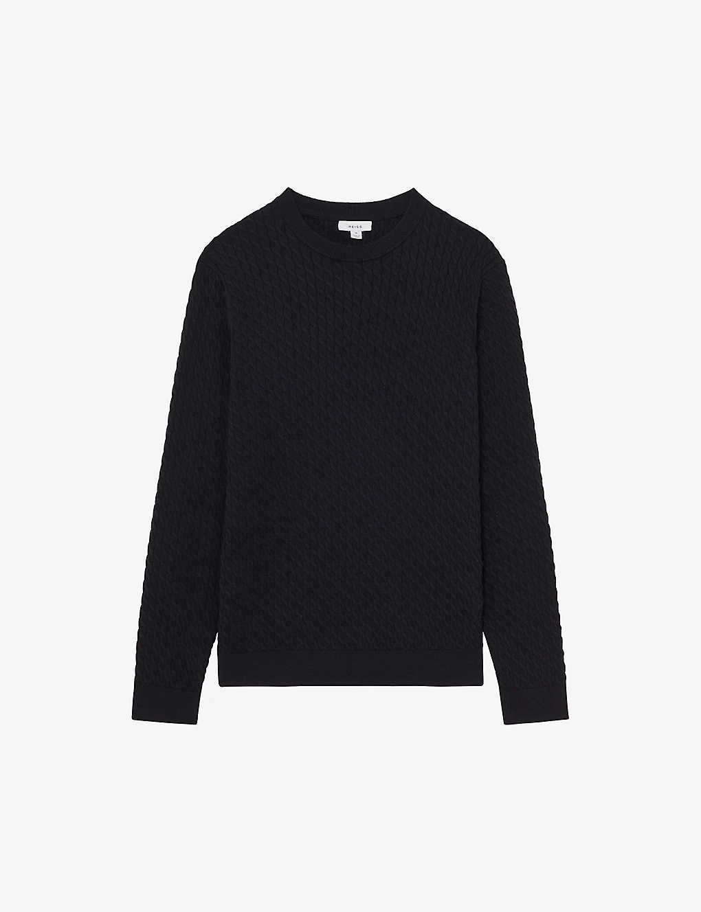 Reiss Arran Crewneck Cable Knitted Jumper