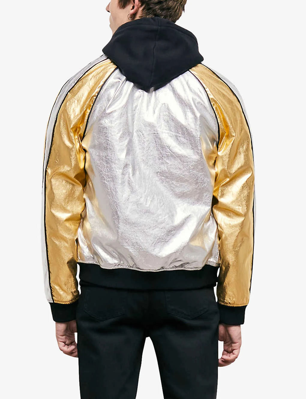 THE KOOPLES Contrasting Metallic-cotton Bomber Jacket - Image 4