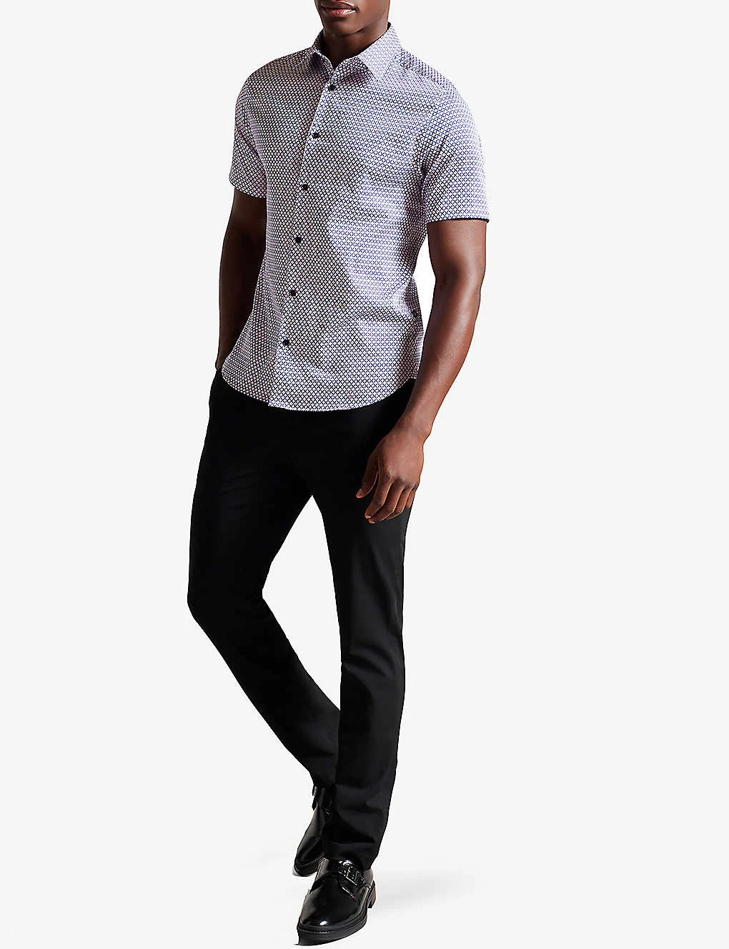 Ted Baker Geo-print Short-sleeve Stretch-cotton Shirt - Image 2