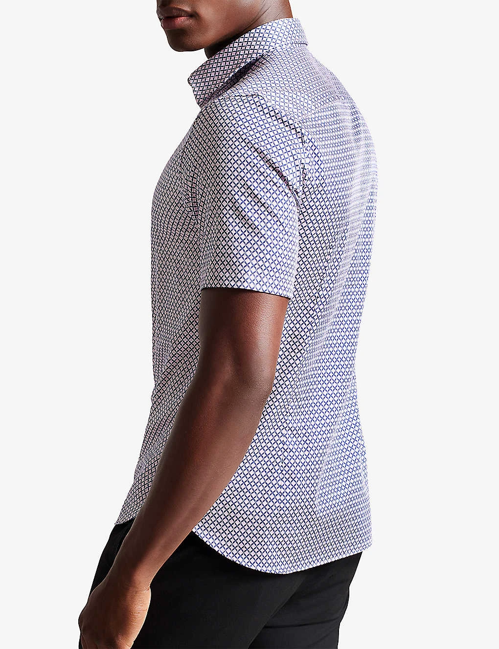 Ted Baker Geo-print Short-sleeve Stretch-cotton Shirt - Image 4