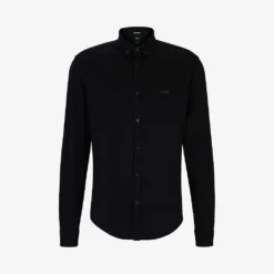 Boss Logo-embroidered Relaxed-fit Cotton-jersey Shirt