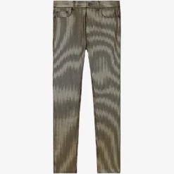 THE KOOPLES Stripe-pattern Slim-fit Stretch-cotton Jeans