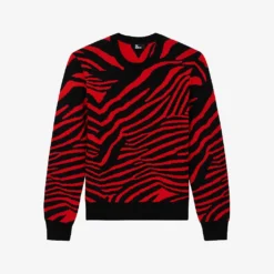 THE KOOPLES Zebra-pattern Relaxed-fit Wool Jumper