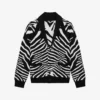 THE KOOPLES Zebra-pattern Shawl-collar Stretch-wool Cardigan