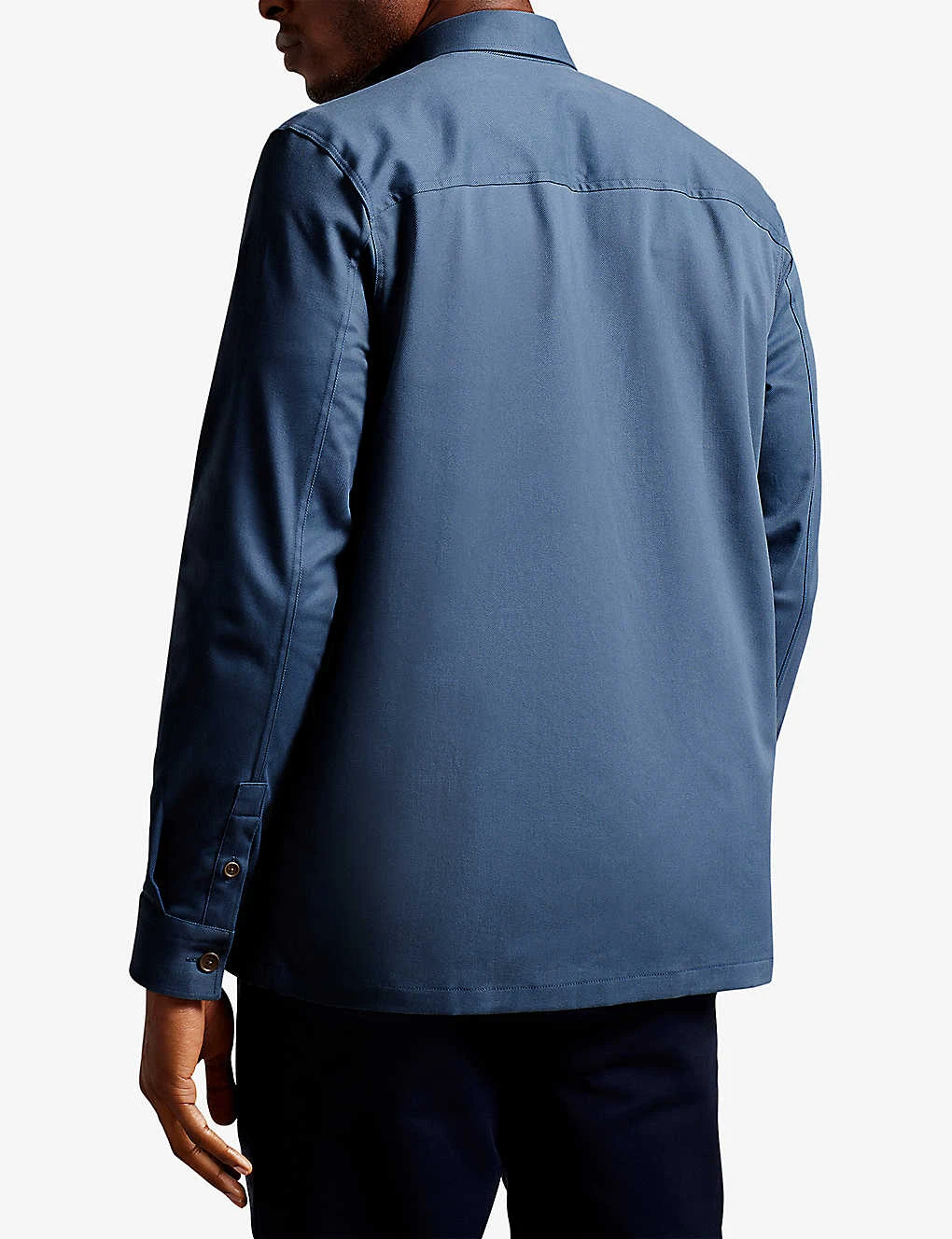 Ted Baker Hastings Patch Pocket Stretch-cotton Twill Overshirt - Image 4