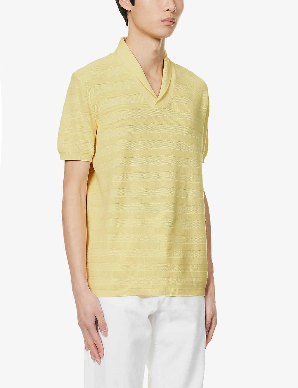 Oscar Jacobson Rolle Short-sleeved Cotton-knit Jumper - Image 3