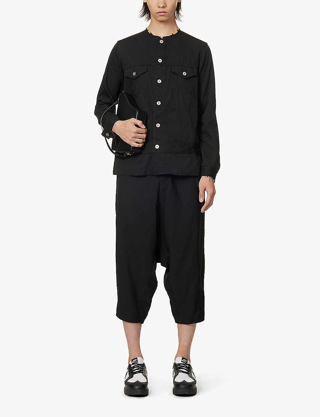 Crew-neck Slip-pocket Woven Jacket - Image 2