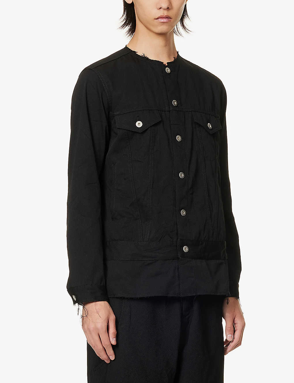 Crew-neck Slip-pocket Woven Jacket - Image 3