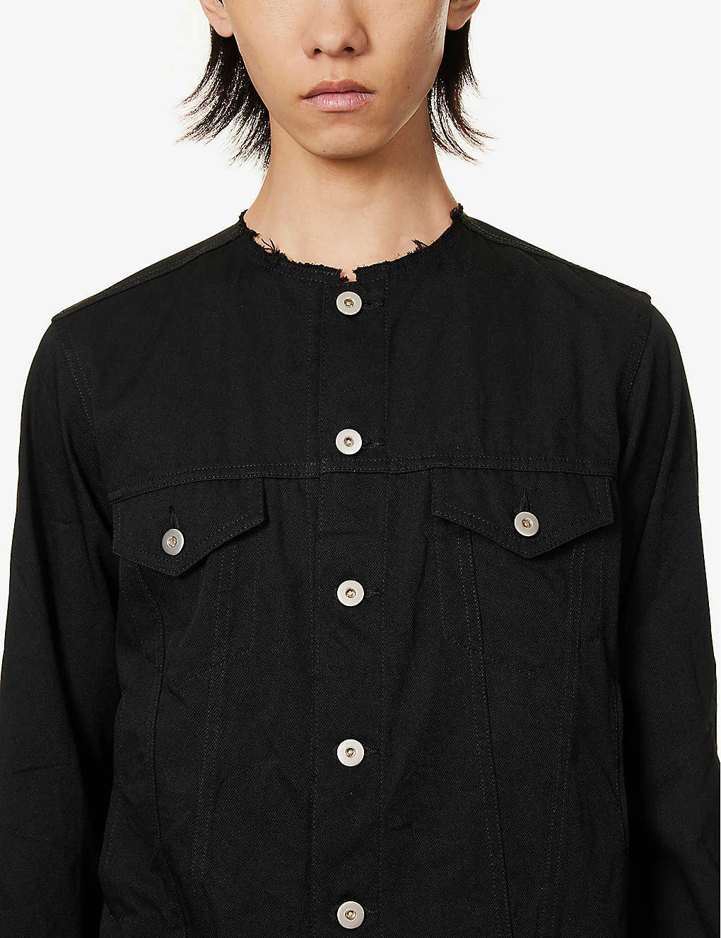 Crew-neck Slip-pocket Woven Jacket - Image 5