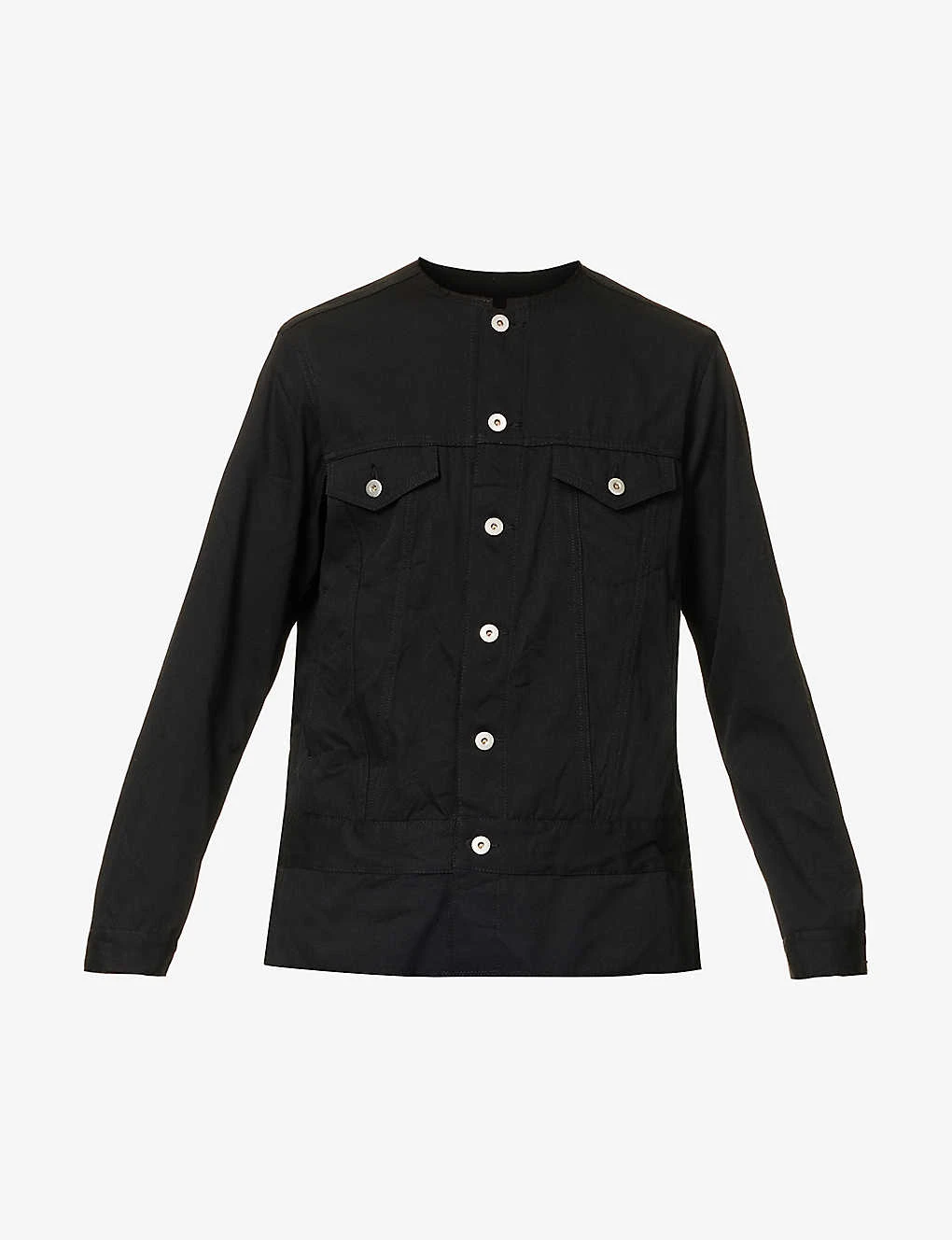 Crew-neck Slip-pocket Woven Jacket
