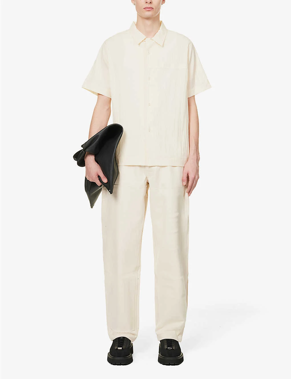 Brand-embroidered Boxy-fit Wool-blend Shirt - Image 2