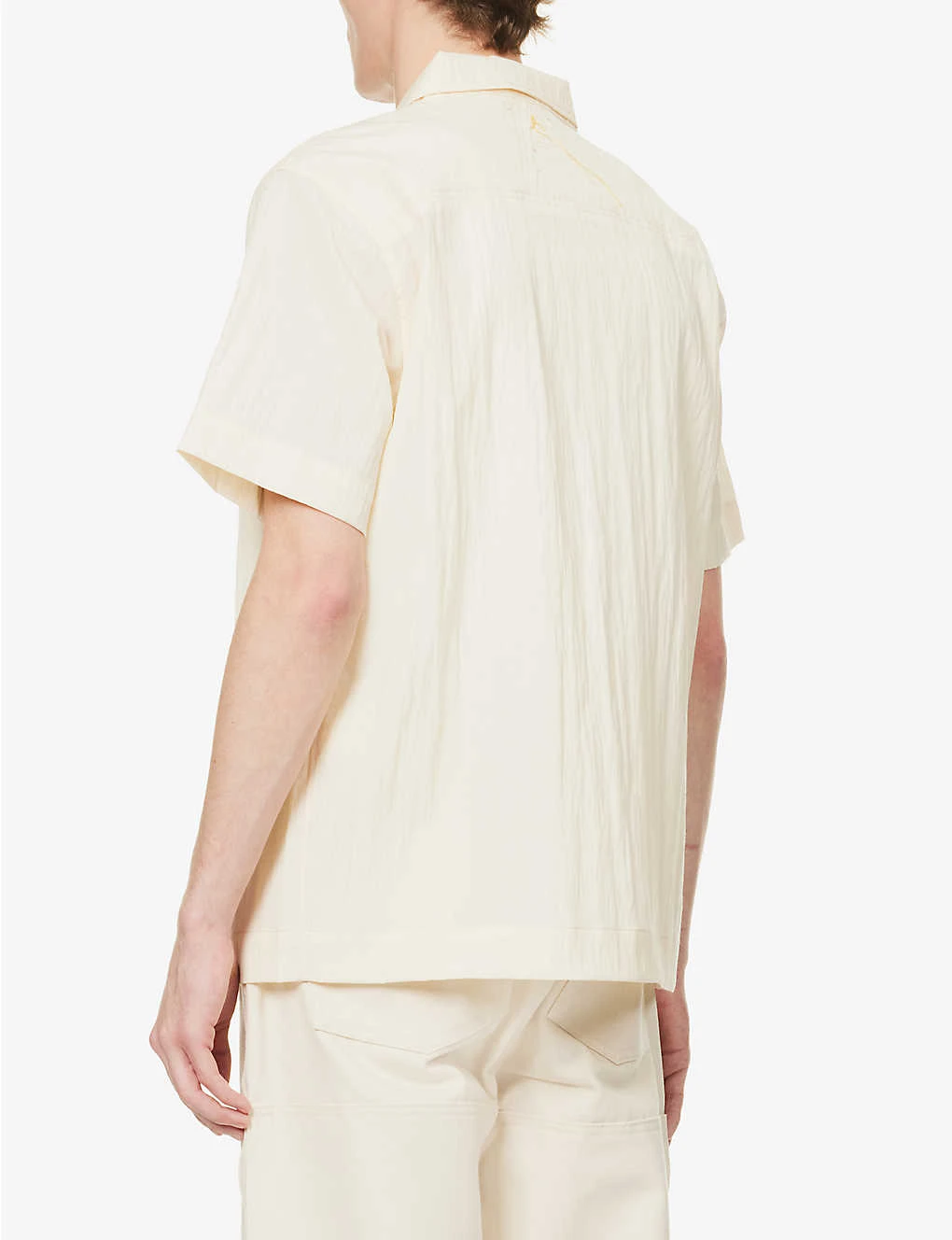 Brand-embroidered Boxy-fit Wool-blend Shirt - Image 4