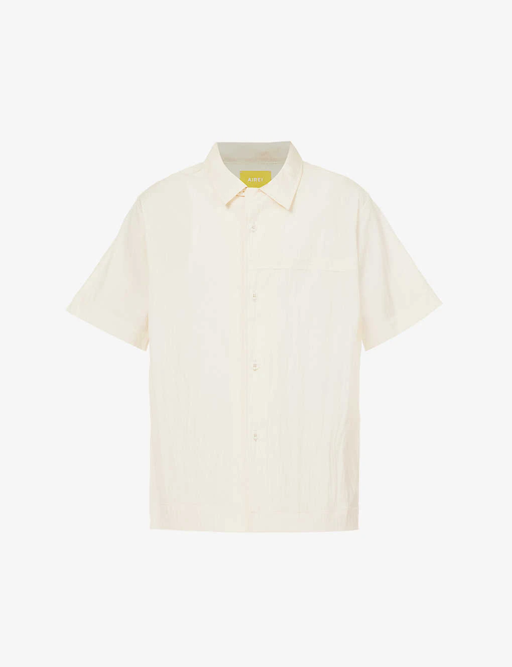 Brand-embroidered Boxy-fit Wool-blend Shirt
