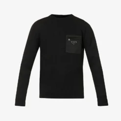 Prada Brand-motif Chest-pocket Wool Jumper