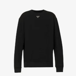 Prada Brand-plaque Relaxed-fit Cotton-jersey Sweatshirt