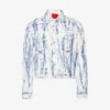 Washed Graphic-print Regular-fit Denim Jacket