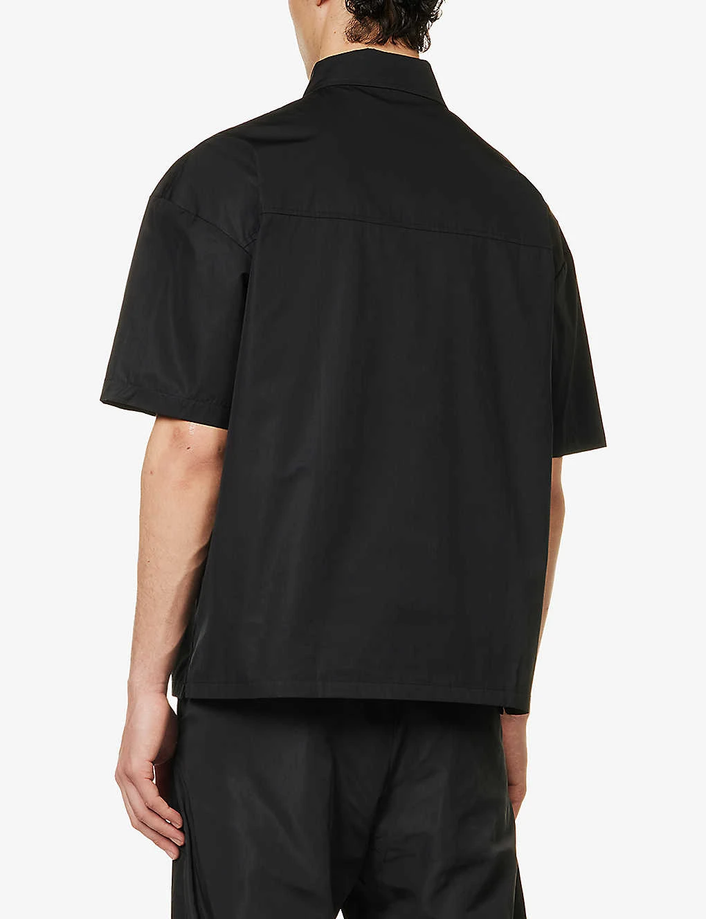 Origami Double-layered Laser-cut Boxy-fit Cotton Shirt - Image 4