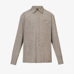 Bottega Veneta Triangle-inlay Relaxed-fit Woven Shirt