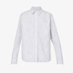 Bottega Veneta Striped Spread-collar Relaxed-fit Cotton Shirt