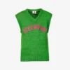 Brand-appliqué V-neck Knitted Vest Top