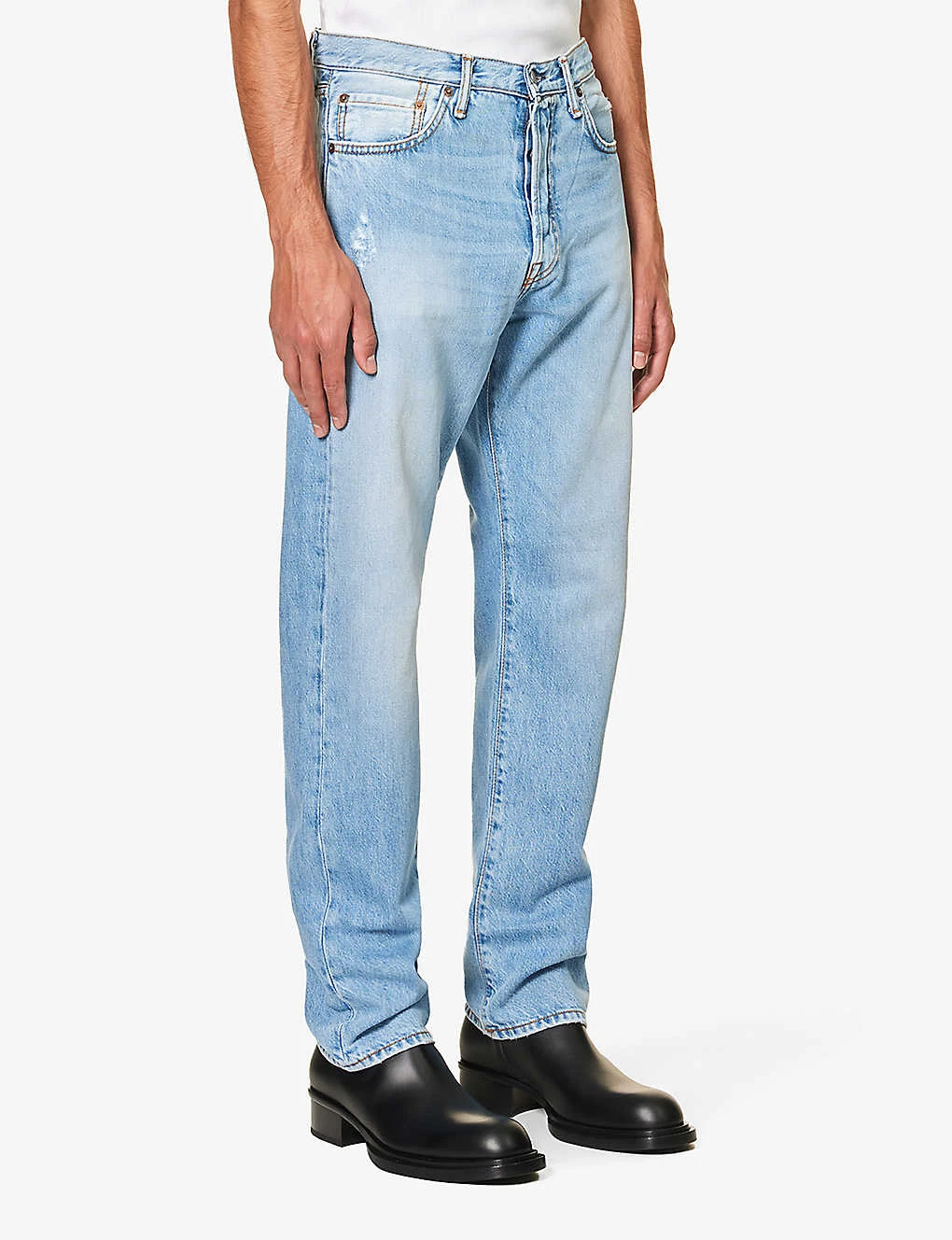 Acne Studios 1996 Faded-wash Straight-leg Mid-rise Organic-denim Jeans - Image 3